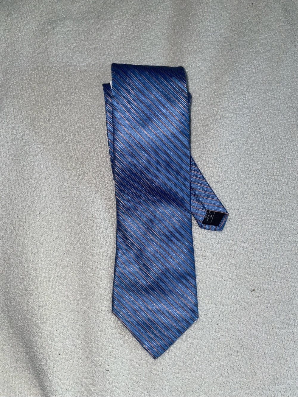 NWT PERRY ELLIS PORTFOLIO Blue Striped Men's Tie - 100%SILK